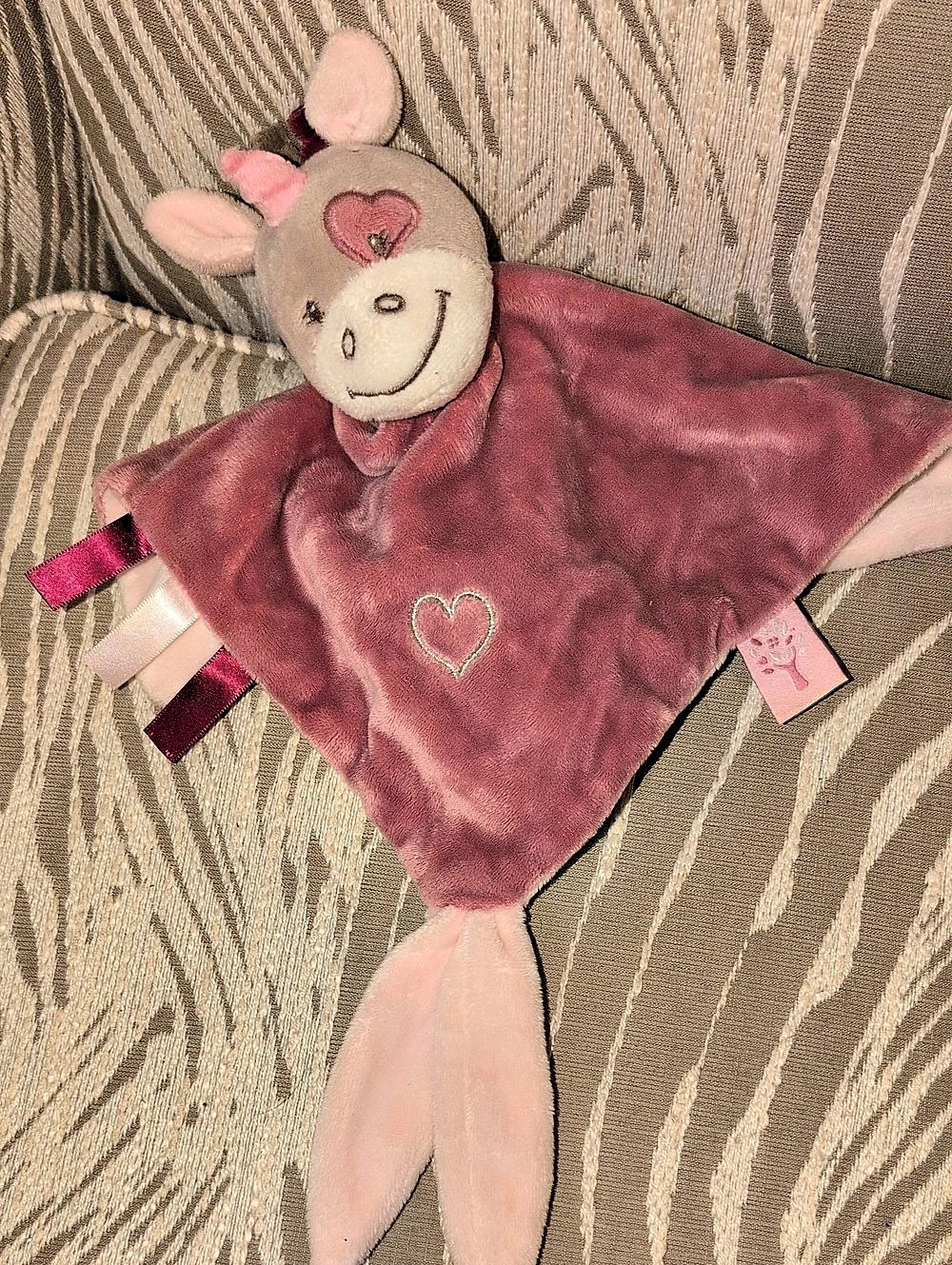 Pink Plush Lovey Security Blanket